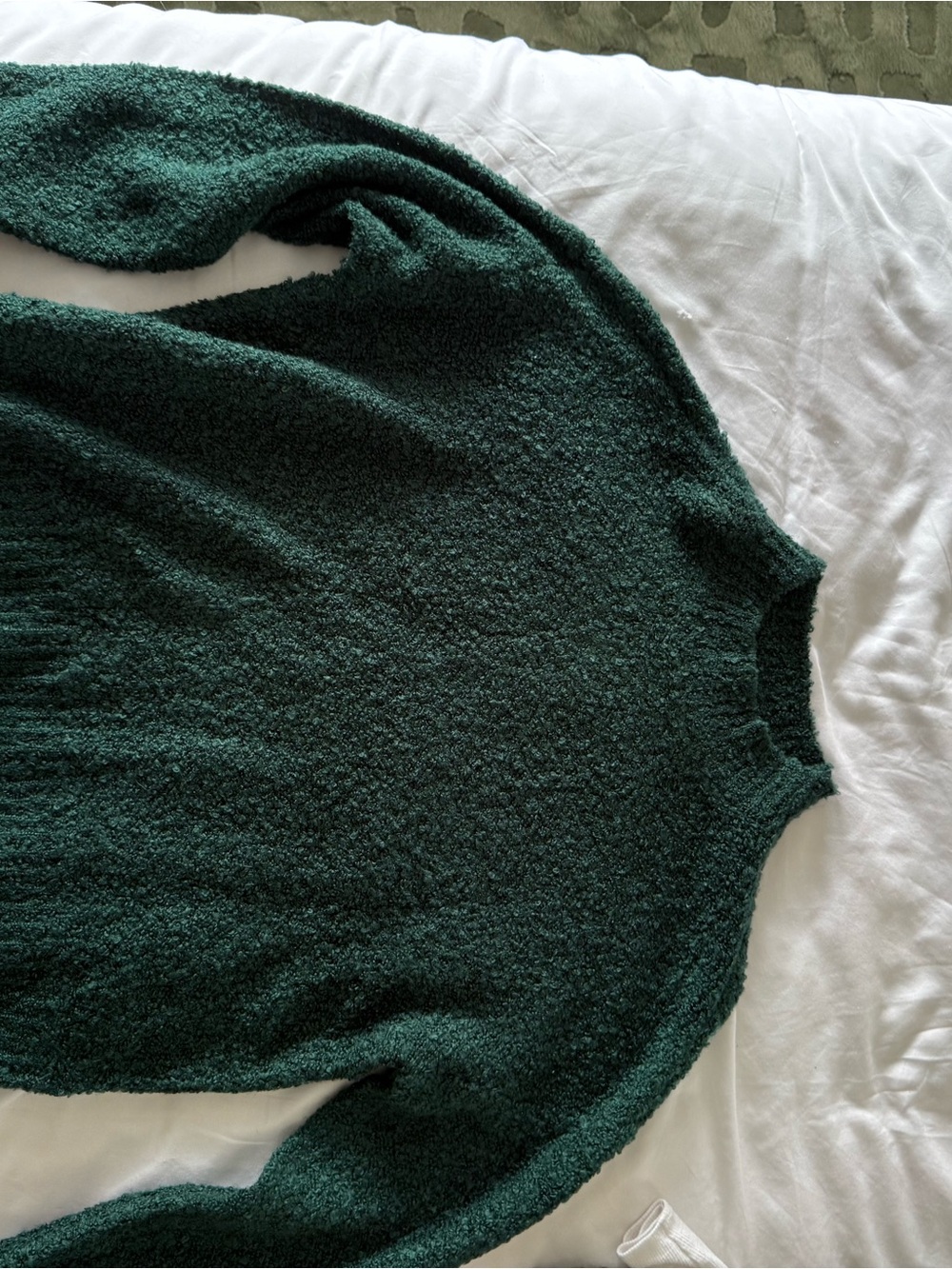 Dry Goods Forest Green Cowl Neck Bouclé Sweater